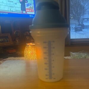Tupperware Blue and White Shaker Bottle
